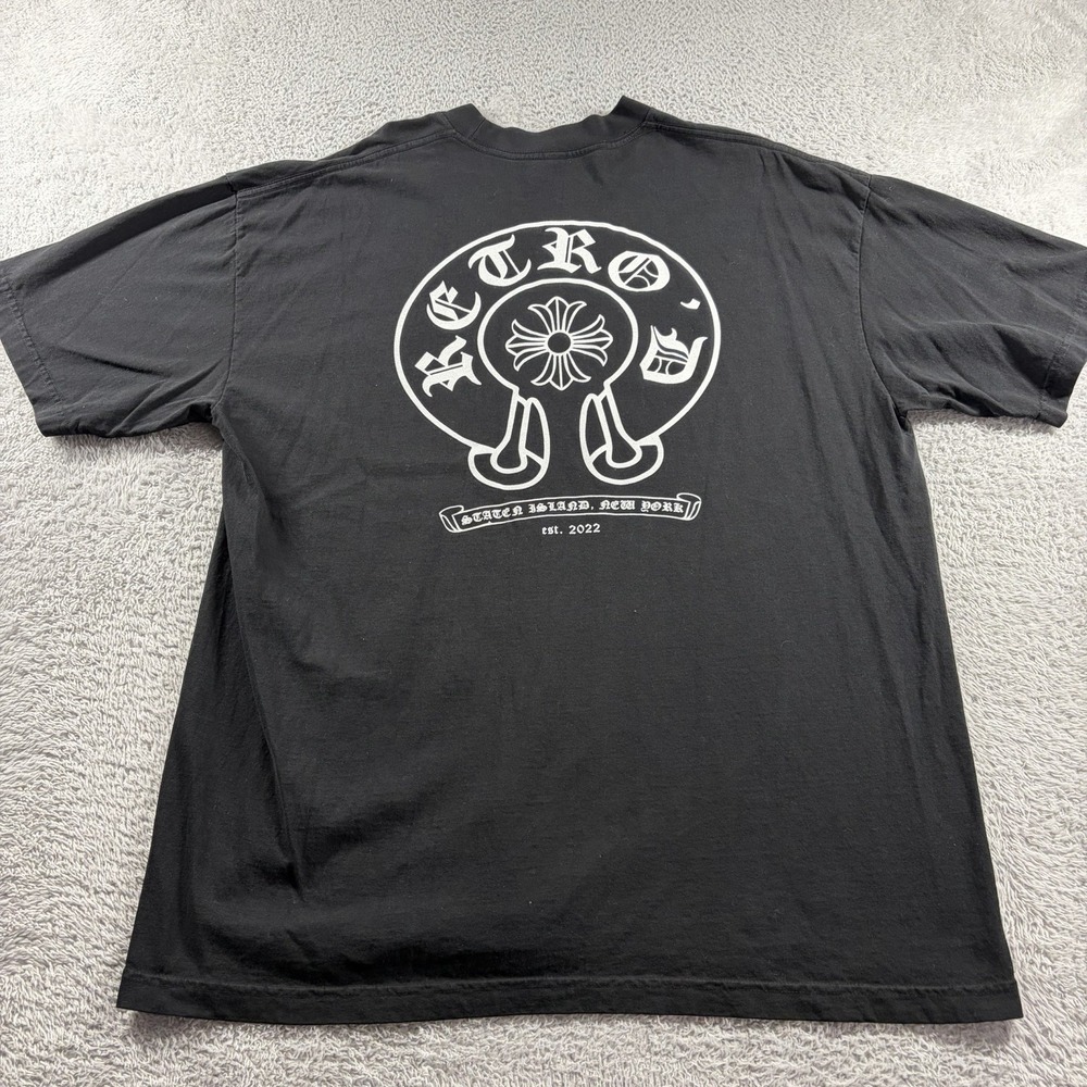 Chrome Hearts Style Graphic Shirt Mens XL Black Double Sided Edgy Skate Street